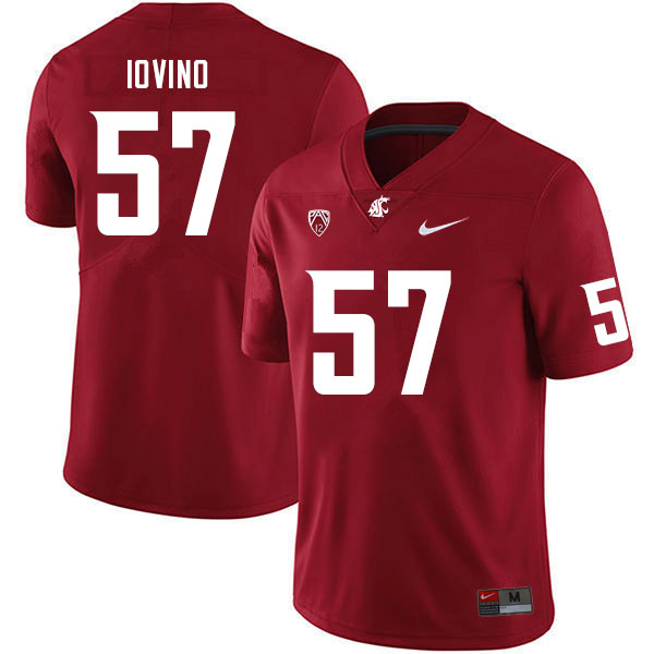 Washington State Cougars #57 Giovanni Iovino College Football Jerseys Sale-Crimson